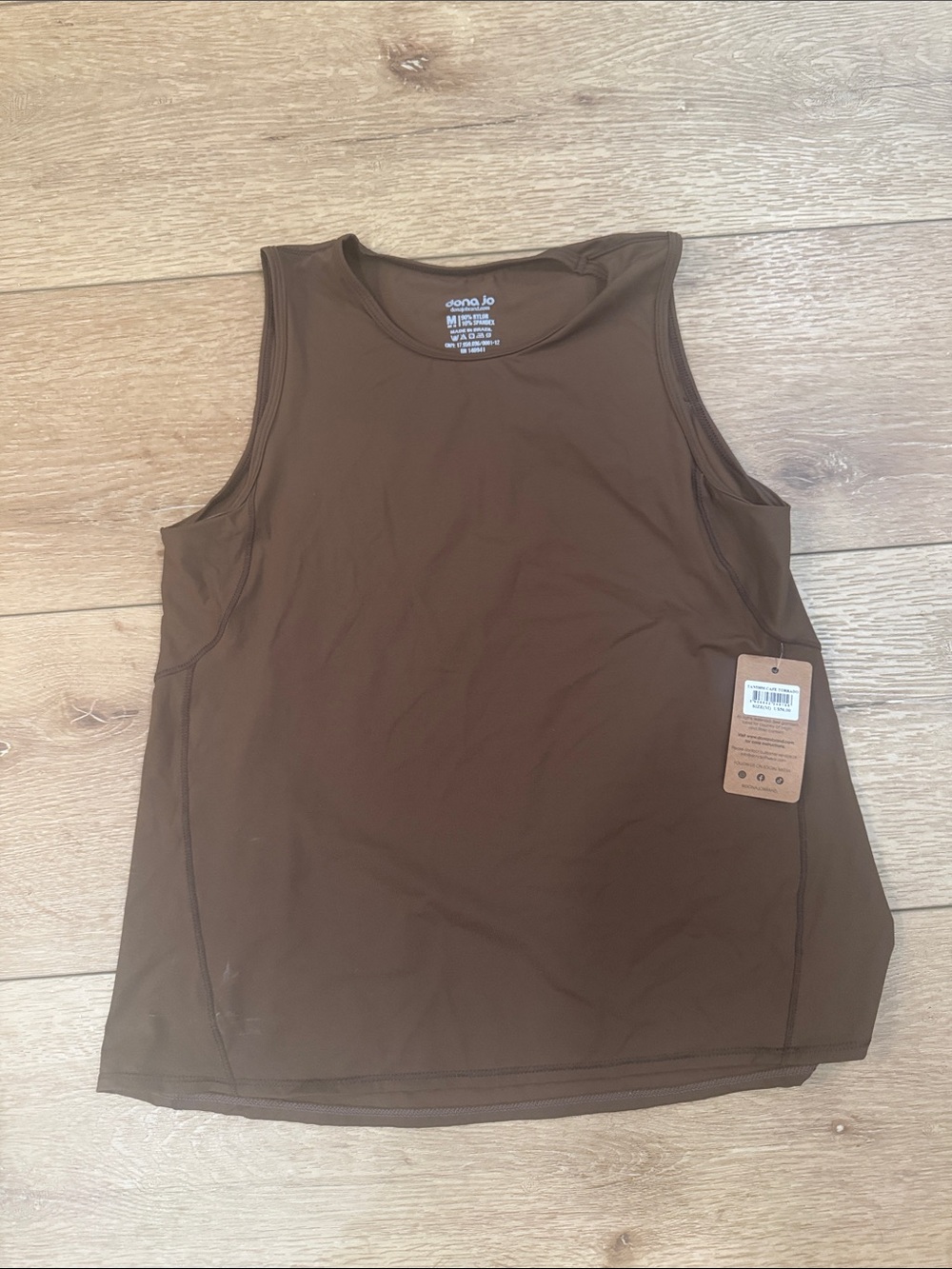 Brand new donna jo Brown Athletic Tank Top